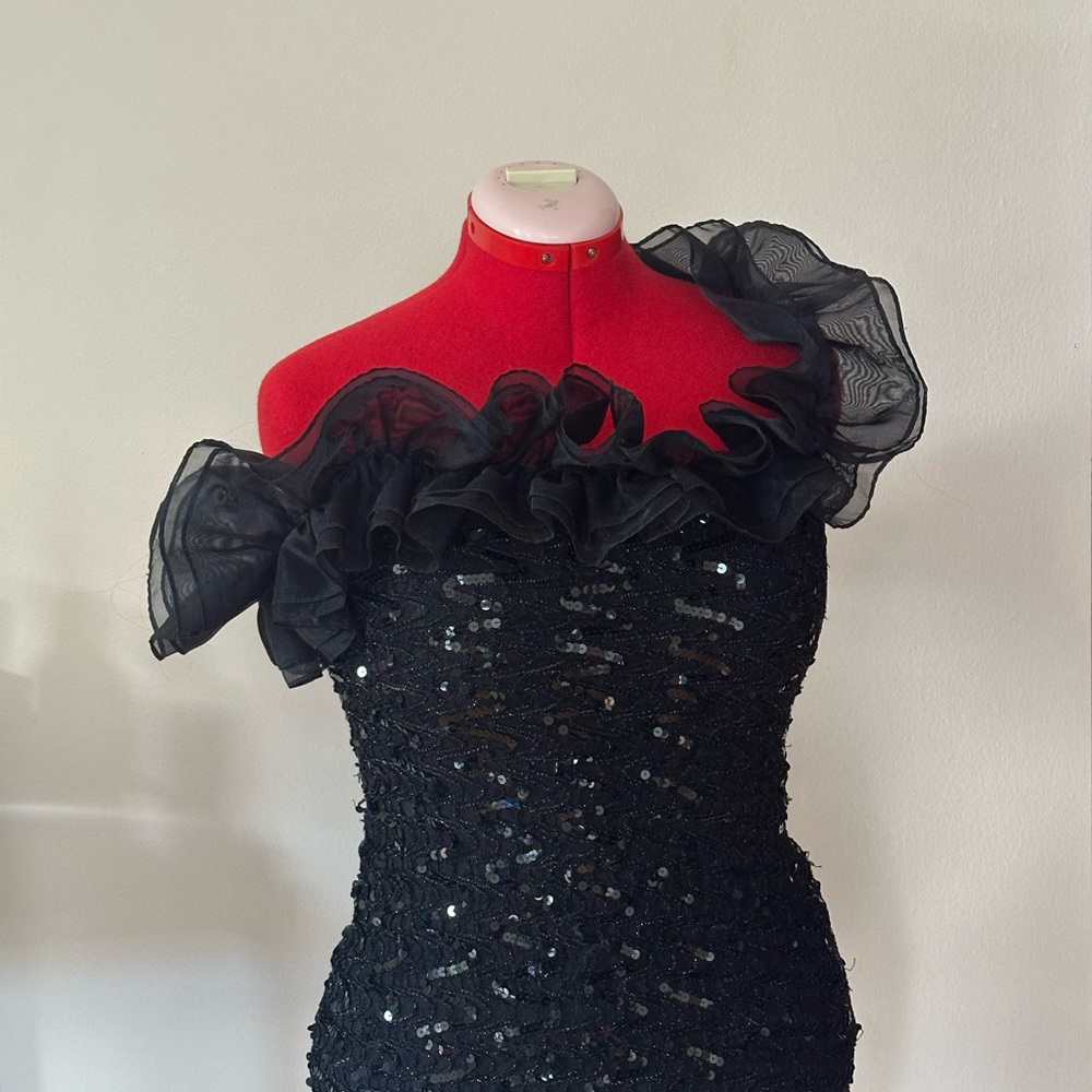 Rampage Black Strapless Dress with Sequins